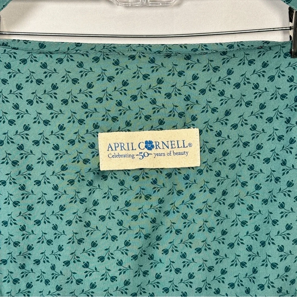April Cornell Floral Rayon Crossbody Tote Bag Teal Cottagecore Boho Style - Picture 3 of 7